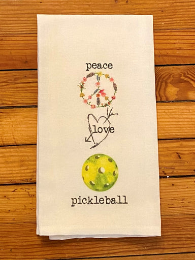 Calling all pickleball lovers! These are the cutest tea towels for one of the newest and fun sports around. These tea towels are 100% cotton and approximately 20x25 inch. You and your friends will love them!