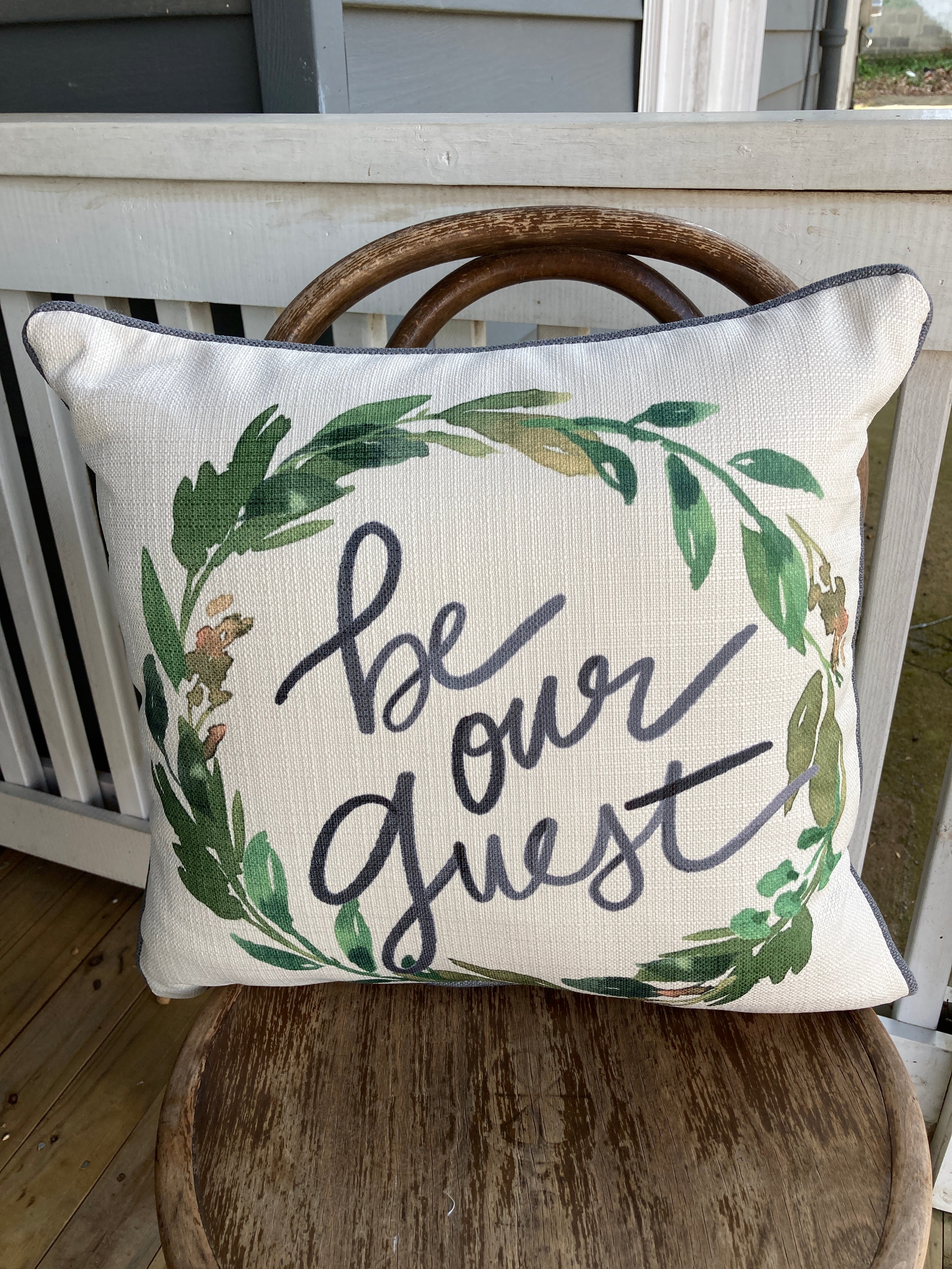 Be Our Guest Wreath - Square Pillow