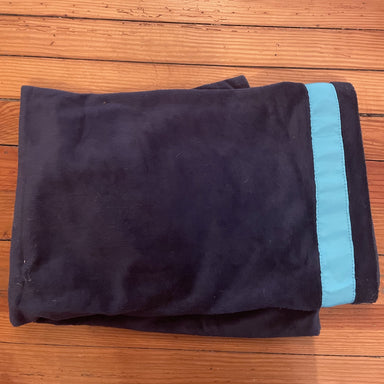 Velour Pillow Case - Navy and light blue