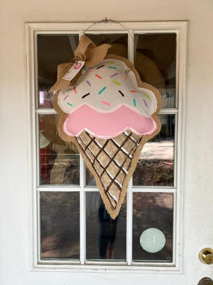 Ice Cream Cone Door-hanger, Handcrafted