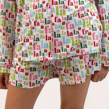 Super comfy pajamas, in fun prints! Finished with a coordinating waist-tie and piping at leg holes.