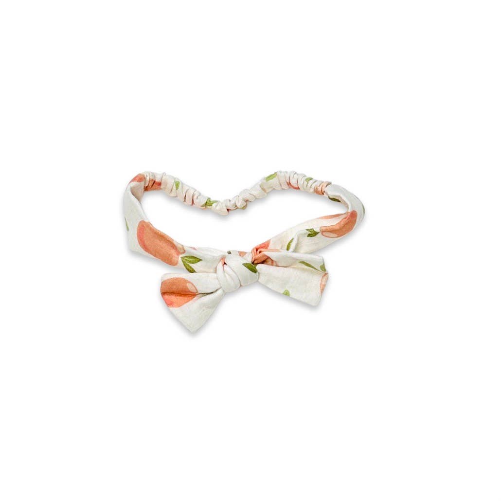 Peaches Bow Elastic Baby Headband