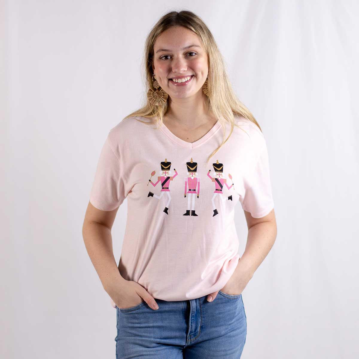 Soft and sweet, our crew neck sleep tees are adorable and comfortable. Perfect for matching pajamas or denim, you'll spread joy everywhere you go!  Machine wash cold. Tumble dry. 