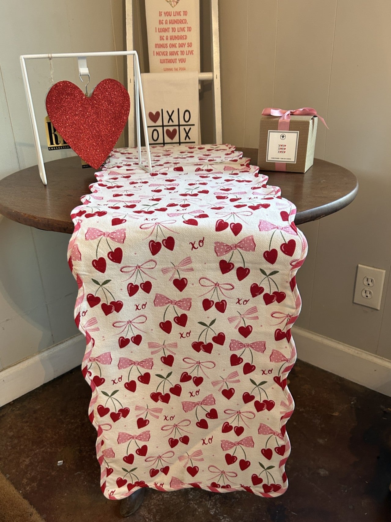 Heart, Bow & XO Reversible Table Runner