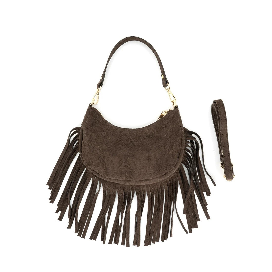 Giuliana Faux Suede Fringe Bag