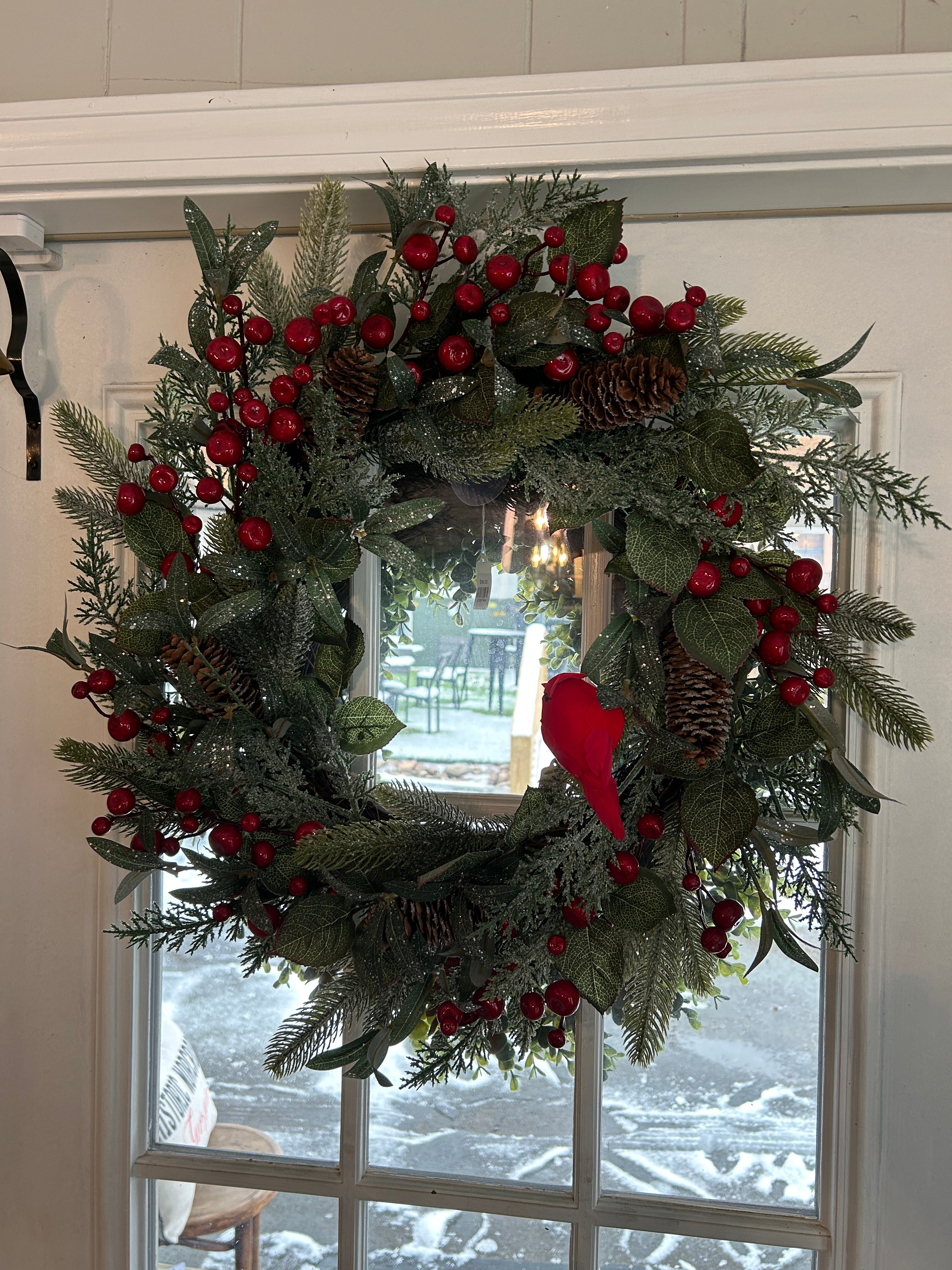 Pinecones, Red Berries & Greenery Wreath