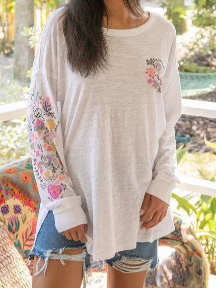 Oversized Cotton Doodle Tee