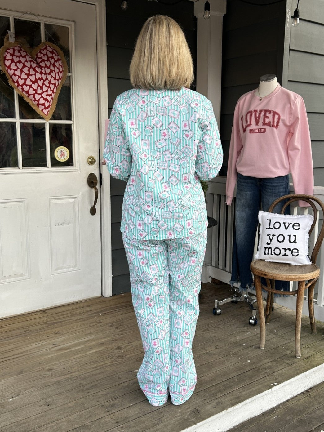 Mahjong Stripe Pajama Set