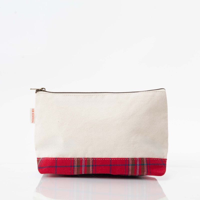 Plaid Canvas Clutch in Red Plaid