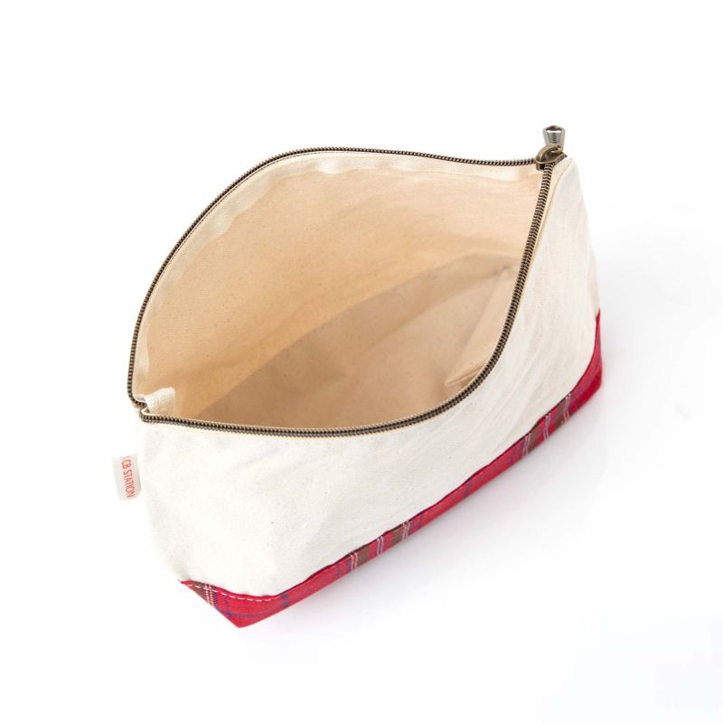 Plaid Canvas Clutch in Red Plaid