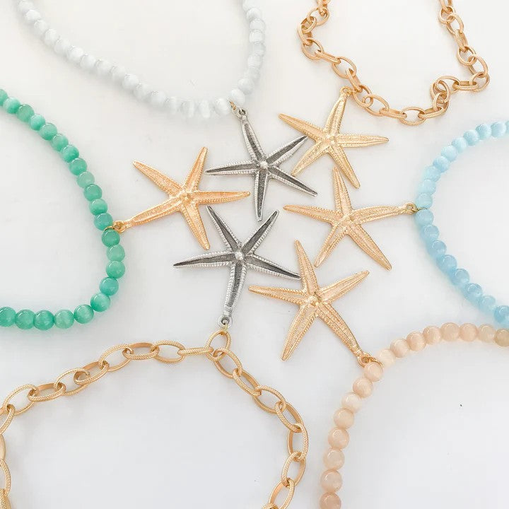 Starfish on Pearls Necklace
