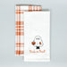 Treat your kitchen to the cozy comfort of this "Trick or Treat" & Plaid Tea Towel set! Crafted from soft cotton, one towel is adorned with a lively "Trick or Treat" pattern, making it perfect for adding a touch of Halloween cheer to your décor. With coordinating designs, they'll be sure to bring a smile to your face every time you do the dishes.  Material: 100% Cotton  Care Instructions: Machine wash cold gentle cycle, tumble dry low