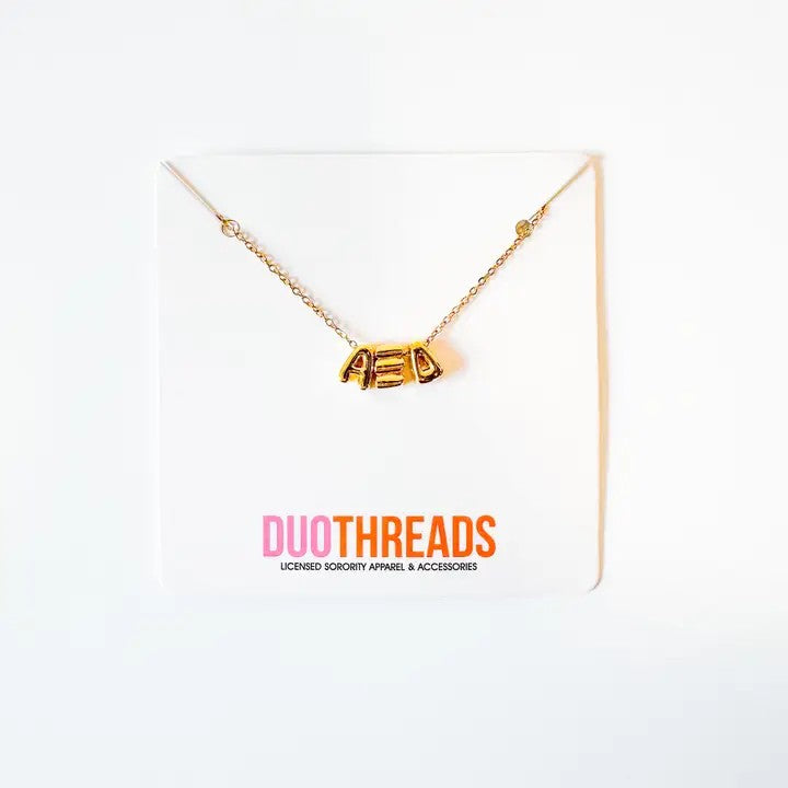 Bubble Letter Sorority Necklaces