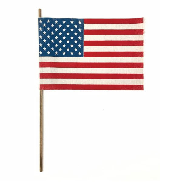 Display your patriotic pride with this authentic American fabric flag mounted on a sturdy stick. Crafted from quality material, it features the iconic stars and stripes in vivid colors that won't fade. Perfect for holidays, parades, or everyday patriotic expression, this flag brings timeless American spirit to your home, garden, or business. The convenient stick design makes it easy to position anywhere you want to showcase your love of country.&nbsp;

Dimensions: 8 x 12