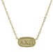 Show off your spirit with the Athena Sorority/Greek Necklace! Crafted with a 22k-yellow gold plate and featuring a lobster claw closure, this stunning accessory is perfect for a special gift. Let your Sorority pride and honor shine with the Phoebe necklace!  16" - 18" in length Oval measures 5/8"L x 3/8"W
