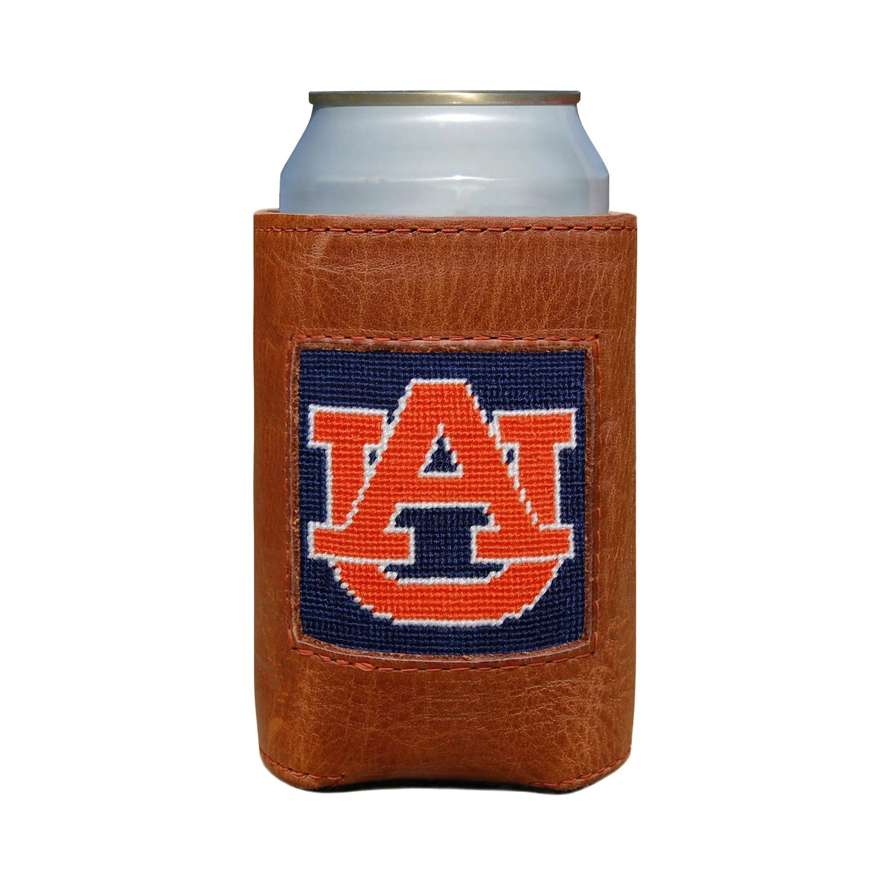Oiled Can Coolers/Coozie with Needlepoint Face