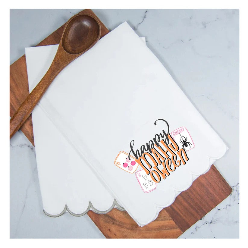 Happy Mahj-oween (Mahjong Halloween) Tea Towel