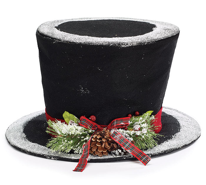 Black Felt Top Hat Tree Topper