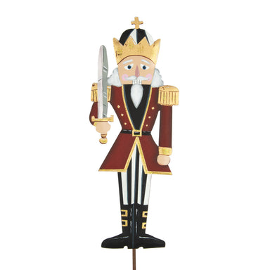 Hang or stake your way to the Christmas spirit with this festive nutcracker decoration! Its vibrant colors and classic nutcracker theme will fill your indoor or outdoor space with holiday cheer and joy. The perfect way to add a touch of festive magic to any home.