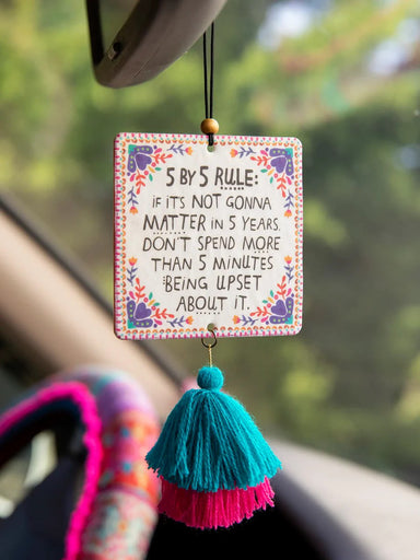 <p>Introducing our Car Air Fresheners, perfect for any small space. These beautiful designs are scented with essential oils, bringing a fresh and delightful aroma wherever you go. Whether it's in your car, laundry room, closet, RV, or dorm, our eye-catching graphics and positive messages will inspire and uplift your mood.</p> <p><span>Pressed paper with essential oils and natural and artificial preservatives, exclusive of trim. Phthalate free</span></p>