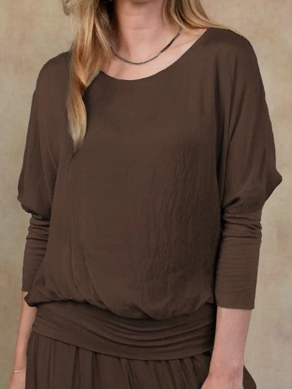 Cassandra Boat Neck Silk Blouse