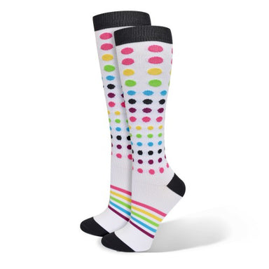 Our Women's Compression Socks provide support and relief from leg fatigue while enhancing circulation. Made with targeted compression zones, these socks apply targeted pressure to your feet and calves to promote better blood flow and reduce fatigue. Enjoy the benefit of a fashionable solution to your comfort.