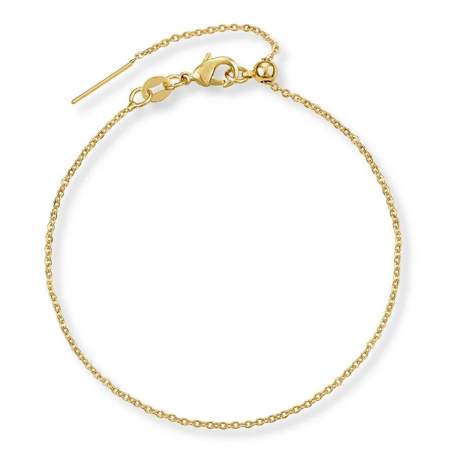 Discover effortless elegance with the Charm Bar Dainty Chain Bracelet, crafted from premium 16K gold over brass. Delicate oval links create a refined, understated look that works beautifully on any wrist. The innovative adjustable sliding closure lets you customize the fit perfectly, while the secure lobster clasp keeps your bracelet in place. Whether you're treating yourself or searching for a meaningful gift for birthdays or anniversaries, this sleek yet chic piece delivers timeless sophistication.

Slide
