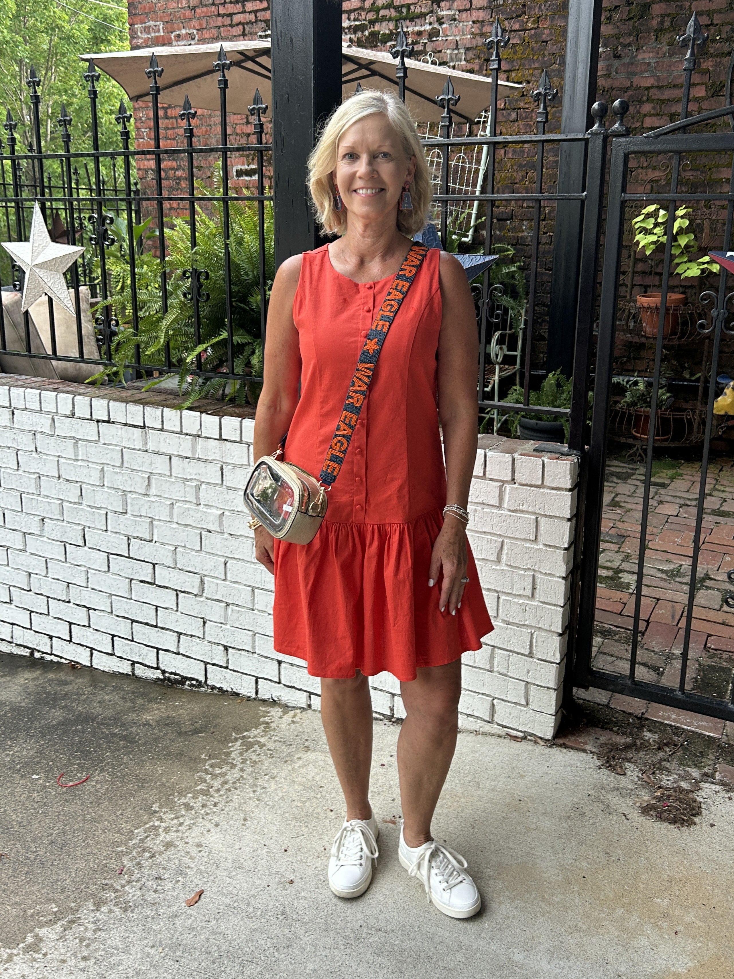 Orange Drop Tier Sleeveless Dress