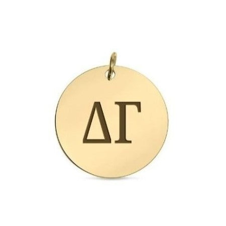 Sorority Gold Small Bead Stretch Bracelet w/ Disc Charm