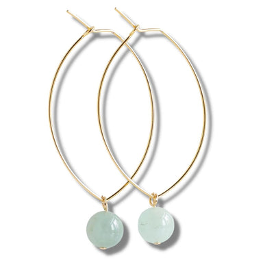 These exquisite Lenny Earrings are the perfect accessory for any occasion. Simple but stunning, these genuine stones expertly hung from delicate gold wire will elevate any look. Attention to detail and a timeless design make these earrings a must have addition to your collection.  Details:  10mm natural gemstones 12K gold plate wire 2.5”