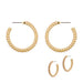 Discover the perfect balance of classic beauty and modern sophistication with these gold and pearl hoop earrings. Featuring lustrous pearls set against gleaming gold, these post earrings radiate timeless elegance that works with any occasion.

Size: 1" Hoop