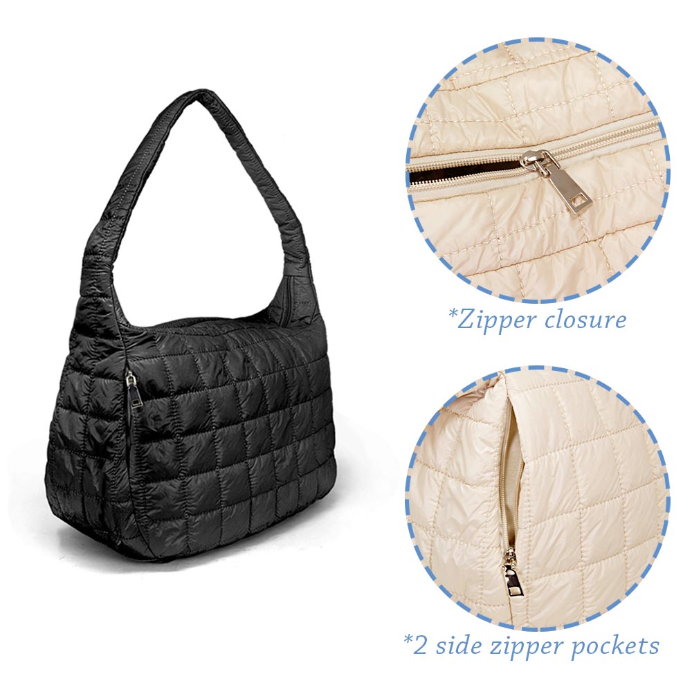 Quilted Puffer Hobo Bag