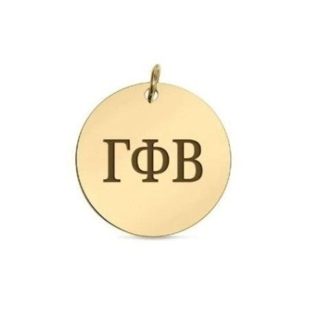Sorority Gold Small Bead Stretch Bracelet w/ Disc Charm