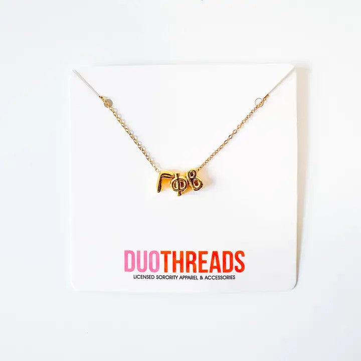 Bubble Letter Sorority Necklaces