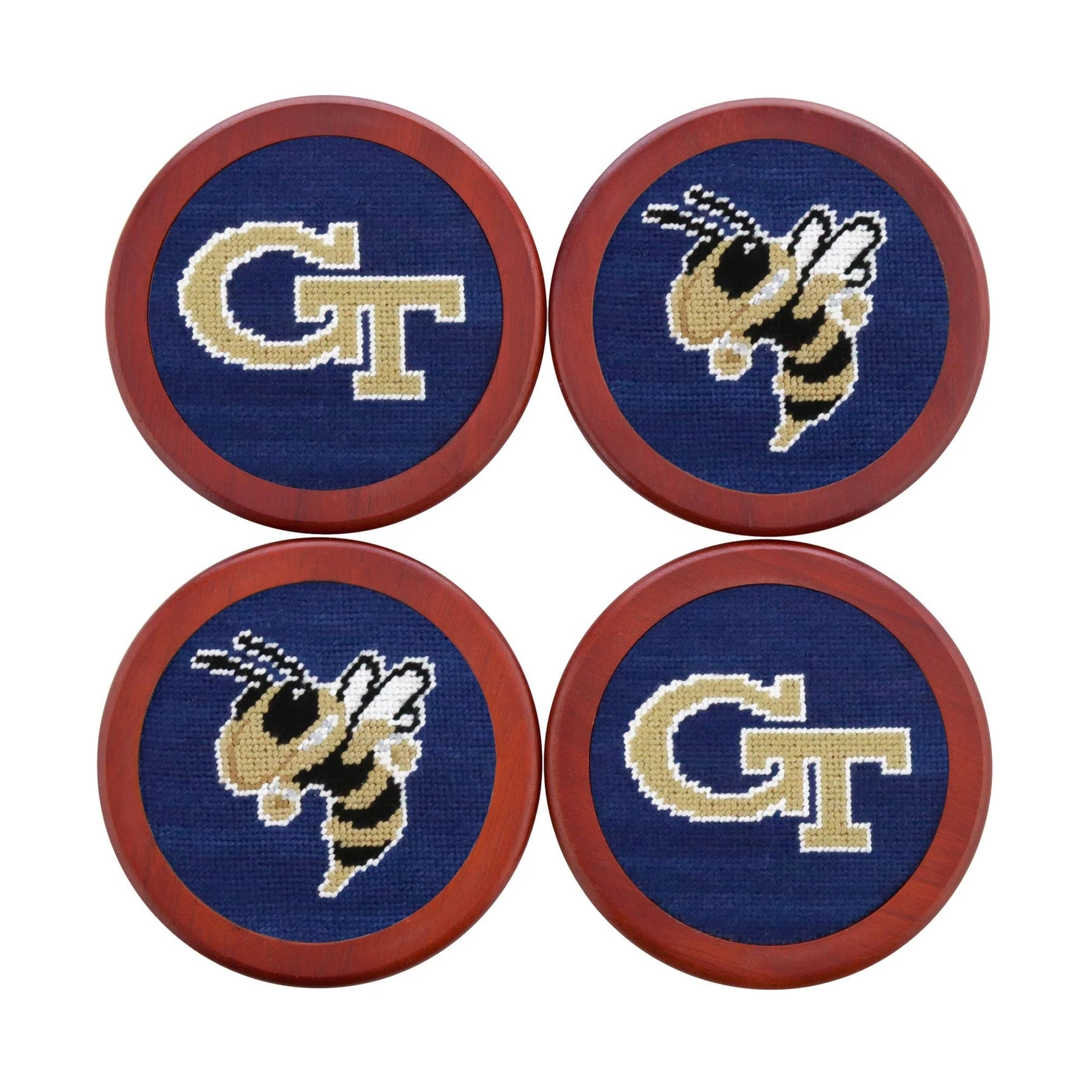 Georgia Tech Needlepoint Coaster Set