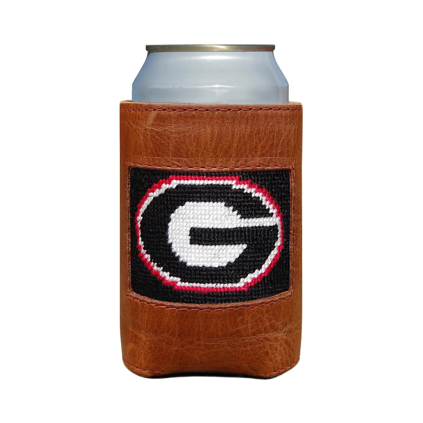 Oiled Can Coolers/Coozie with Needlepoint Face