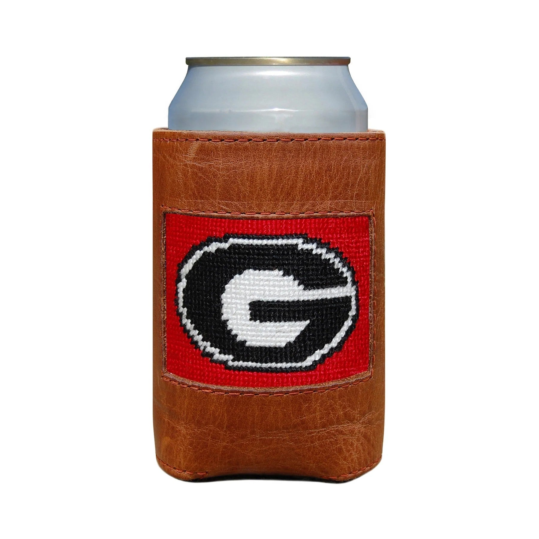 Oiled Can Coolers/Coozie with Needlepoint Face