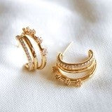 Hallie Triple Hoop Post Earrings