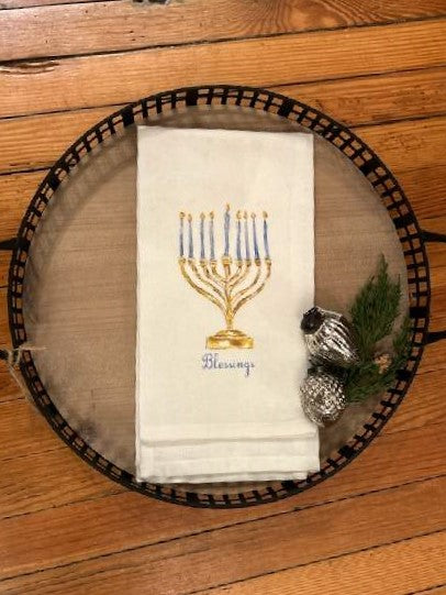 Celebrate Hanukkah with these beautiful cotton tea towels! Give a special and meaningful gift that’s sure to bring joy to your friends and family.  Approximately 20x25 inch
