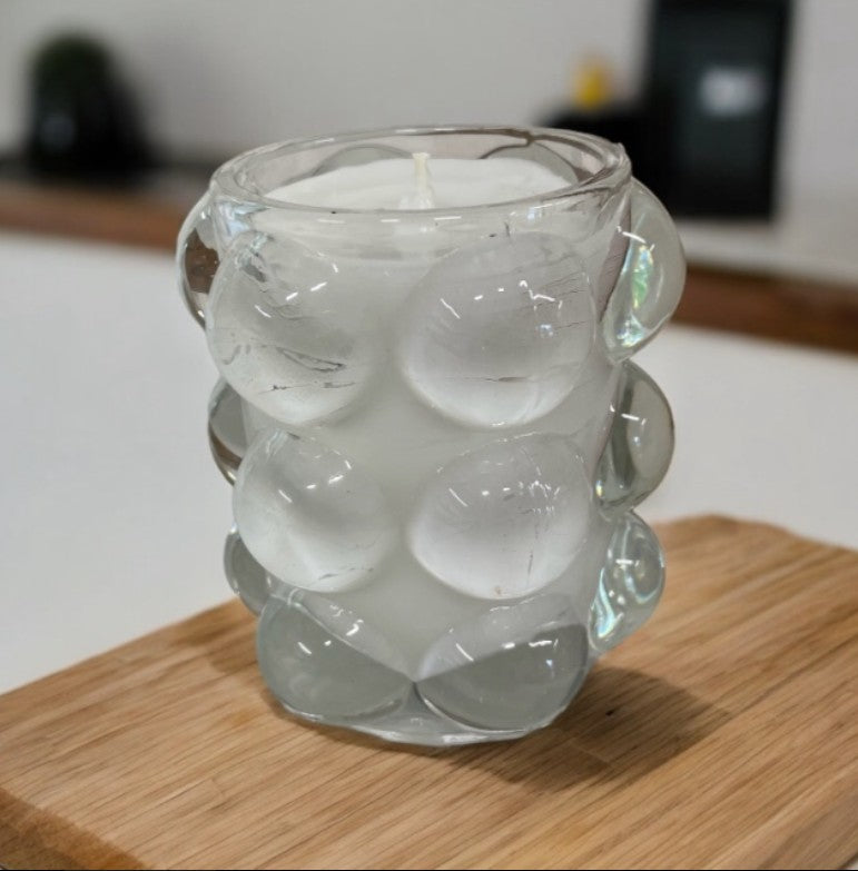 Hobnail Bubble Glass Candles
