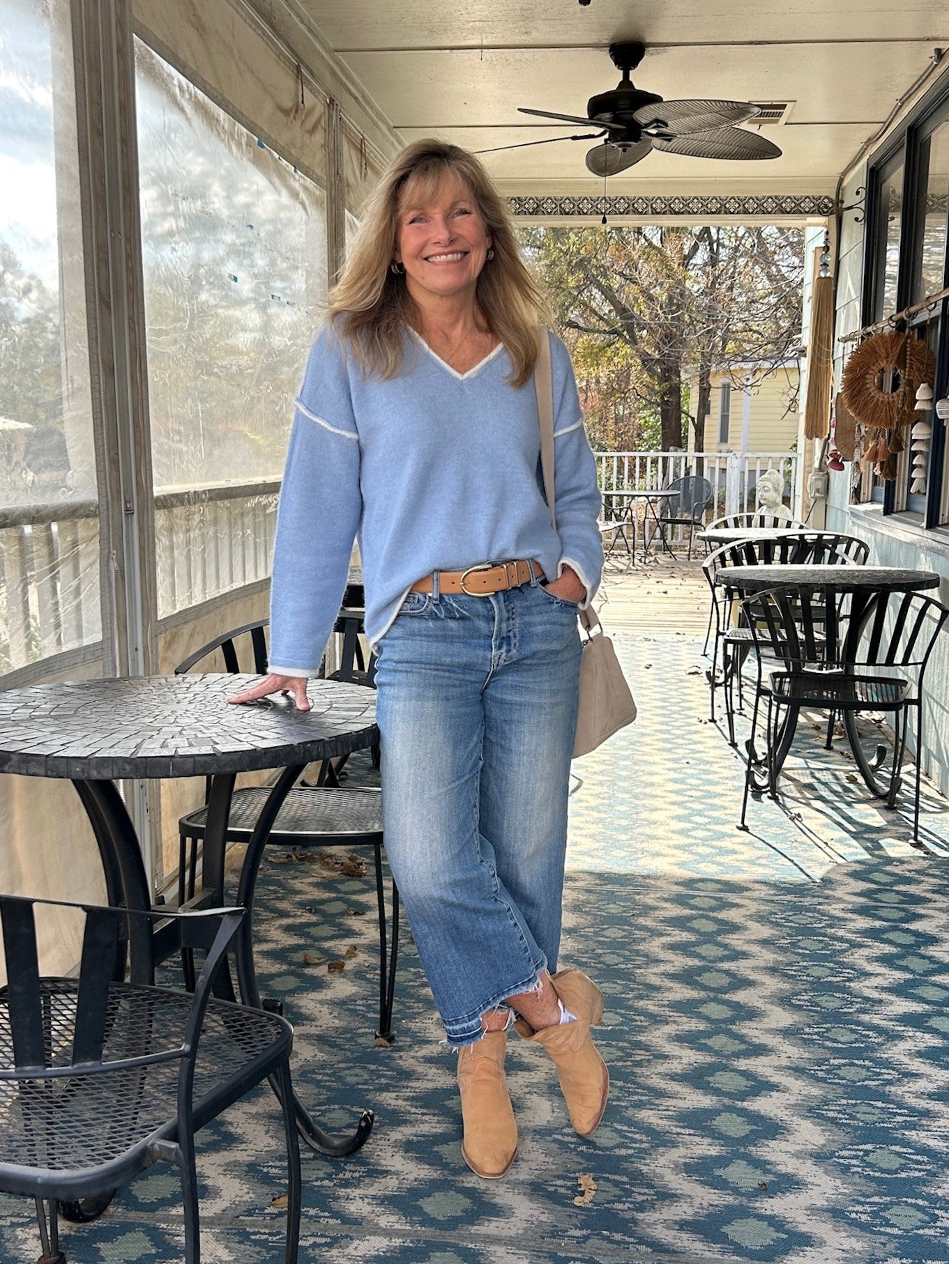 V-Neck Sweater with Contrasting Trim