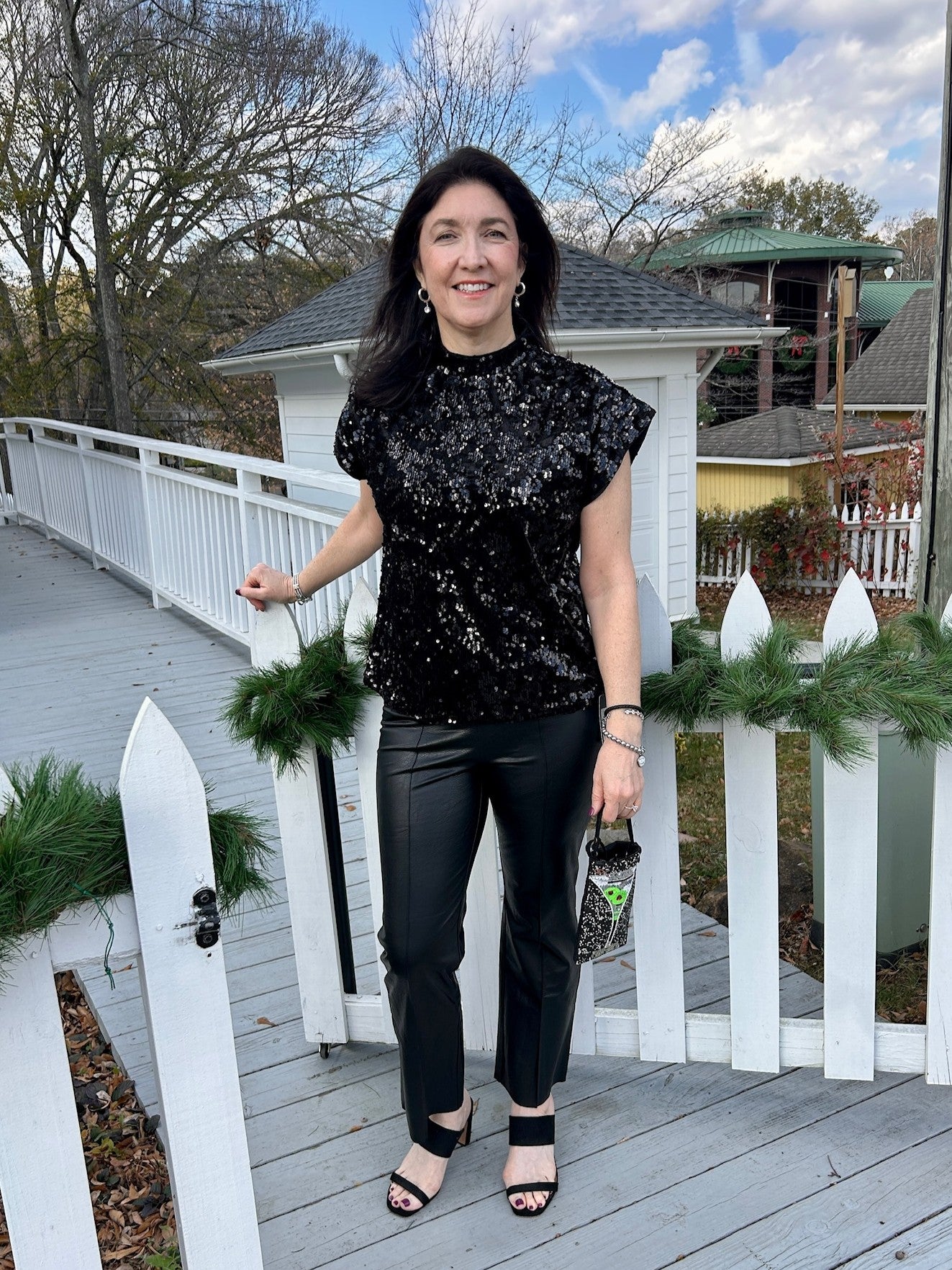 Short Sleeve Sequined Top