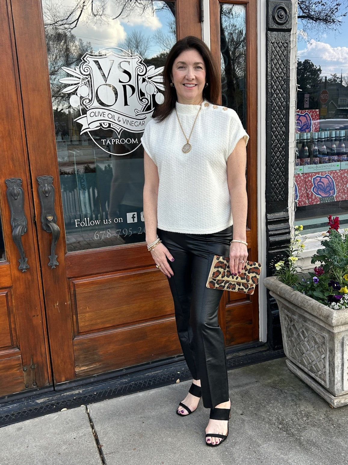 Short Sleeve Tweed Top