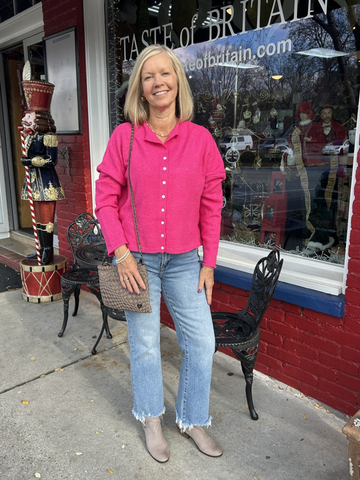 Solid Button Down Long Sleeve Sweater/Cardigan