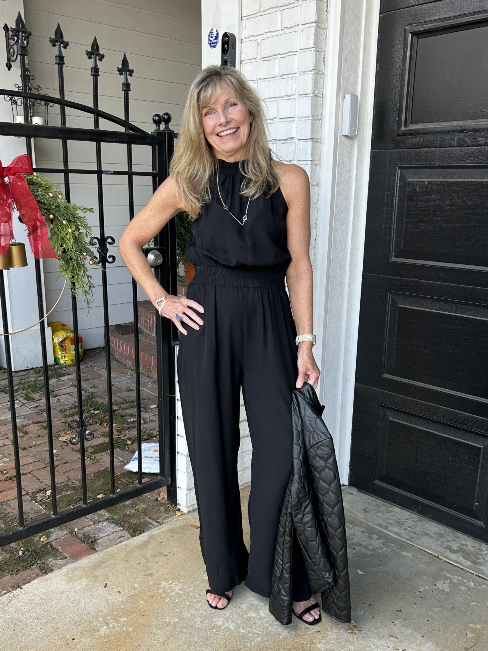 Halter Mock-Neck Jumpsuit