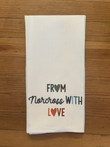 Display your hometown pride with these Norcross Tea Towels.&nbsp; A lovely gift for those who live close by.