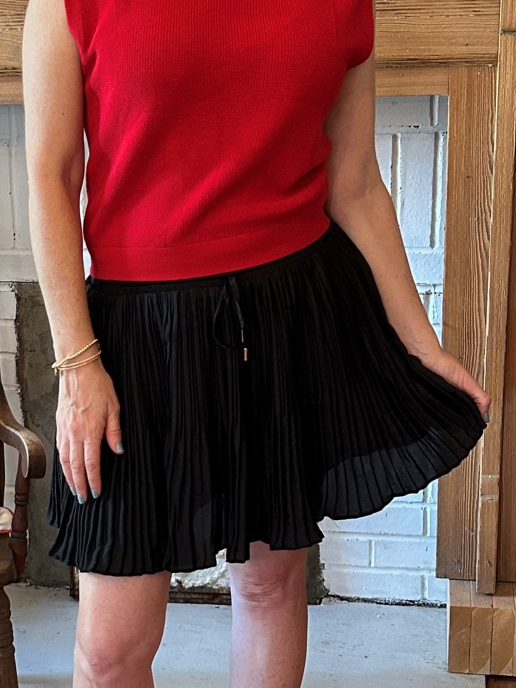 Short Flowy Pleated Skirt