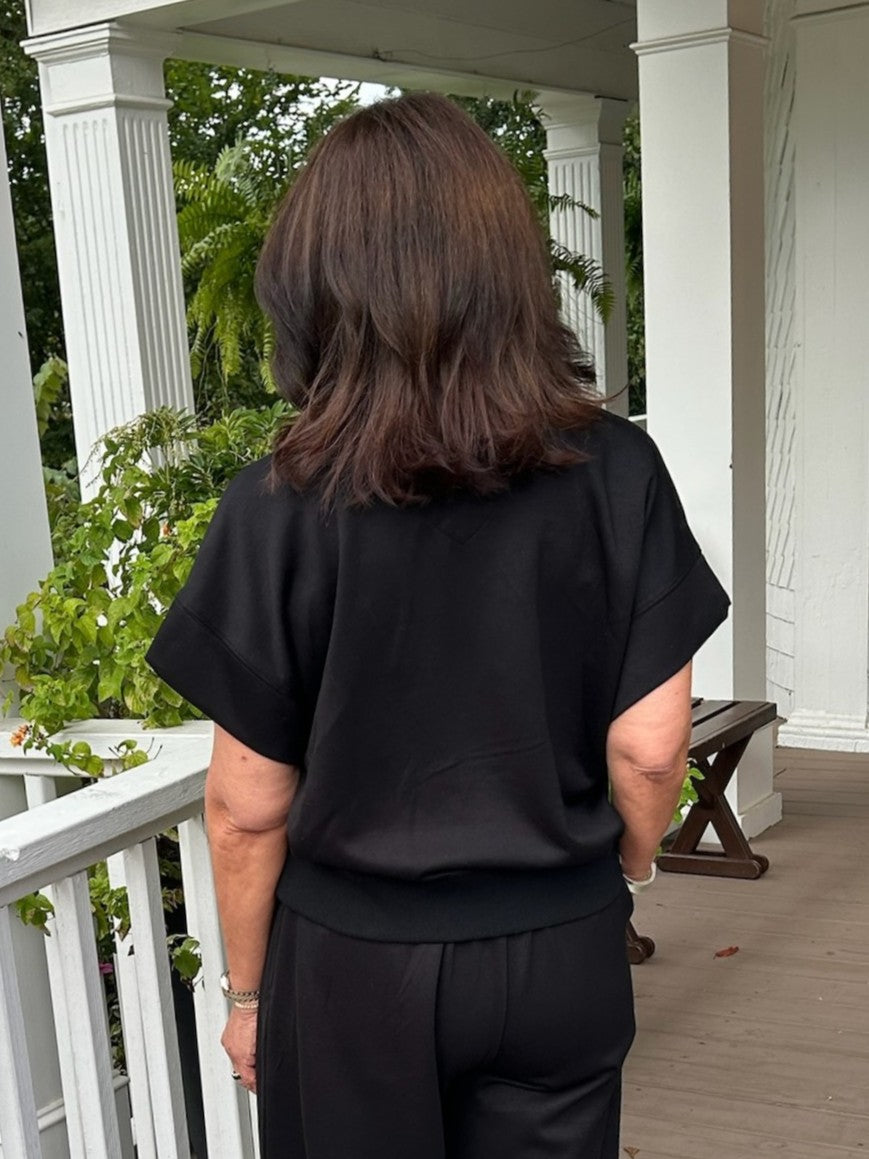 Scuba Knit Quarter Zip Top