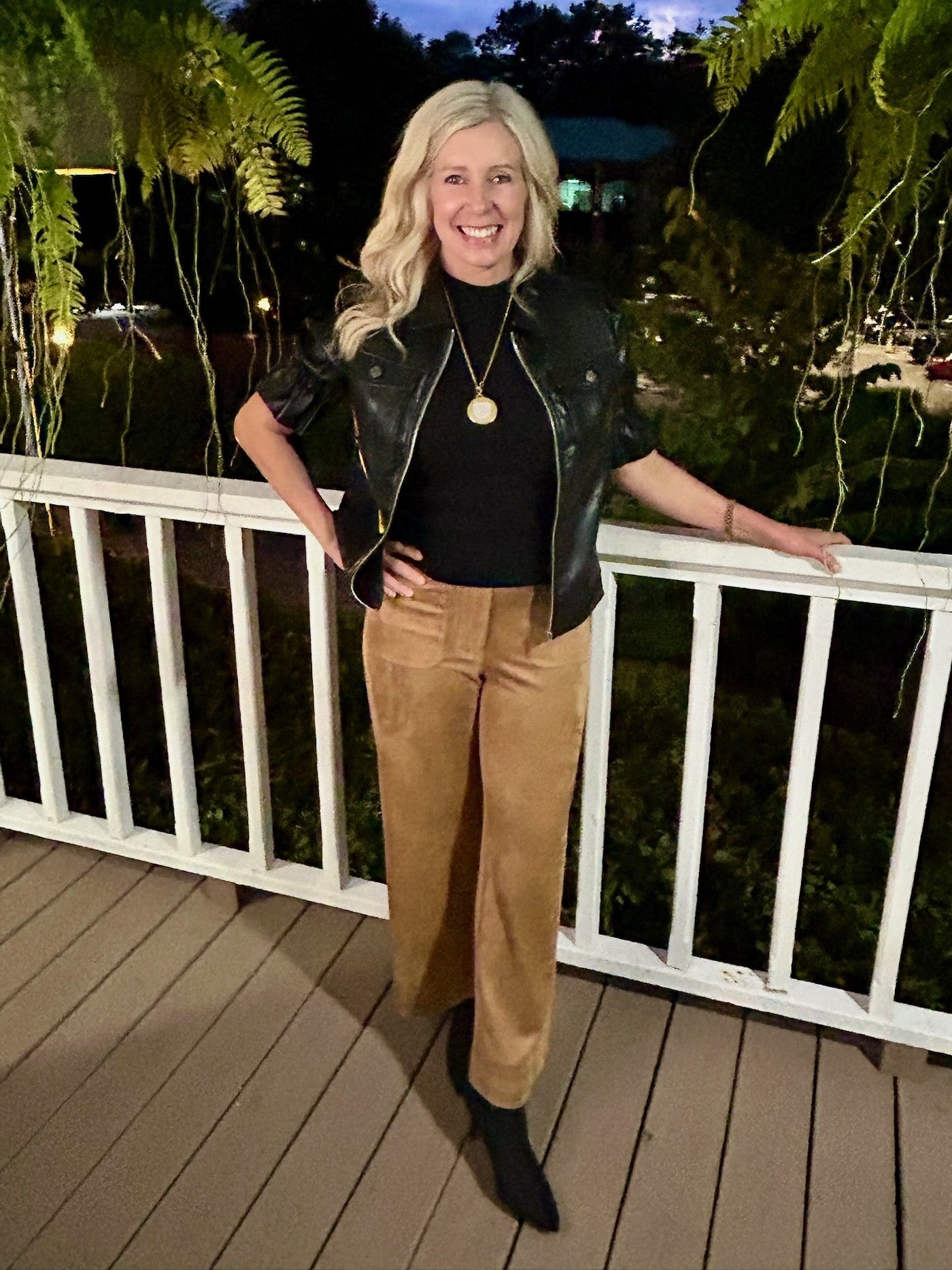 Jennifer Faux Leather Zip Up Top/Jacket