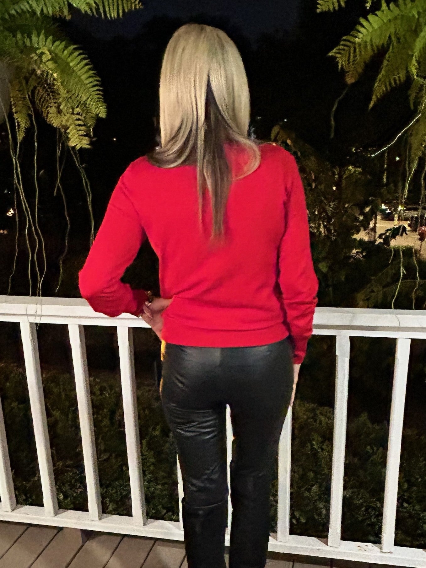 Long Sleeve Light Weight Sweater with Gold Button Accent on the Shoulders